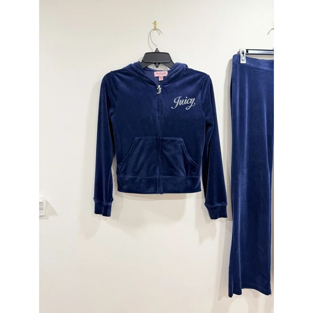 Juicy Couture Velour Tracksuit Regal Blue Rhinestone Y2K Size S NWOT